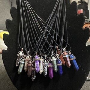 Set of 14 Crystal Adjustable Necklaces with Gift Bags